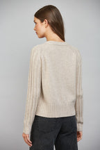 CASHMERE BLEND CARDIGAN--LT. MOCHA