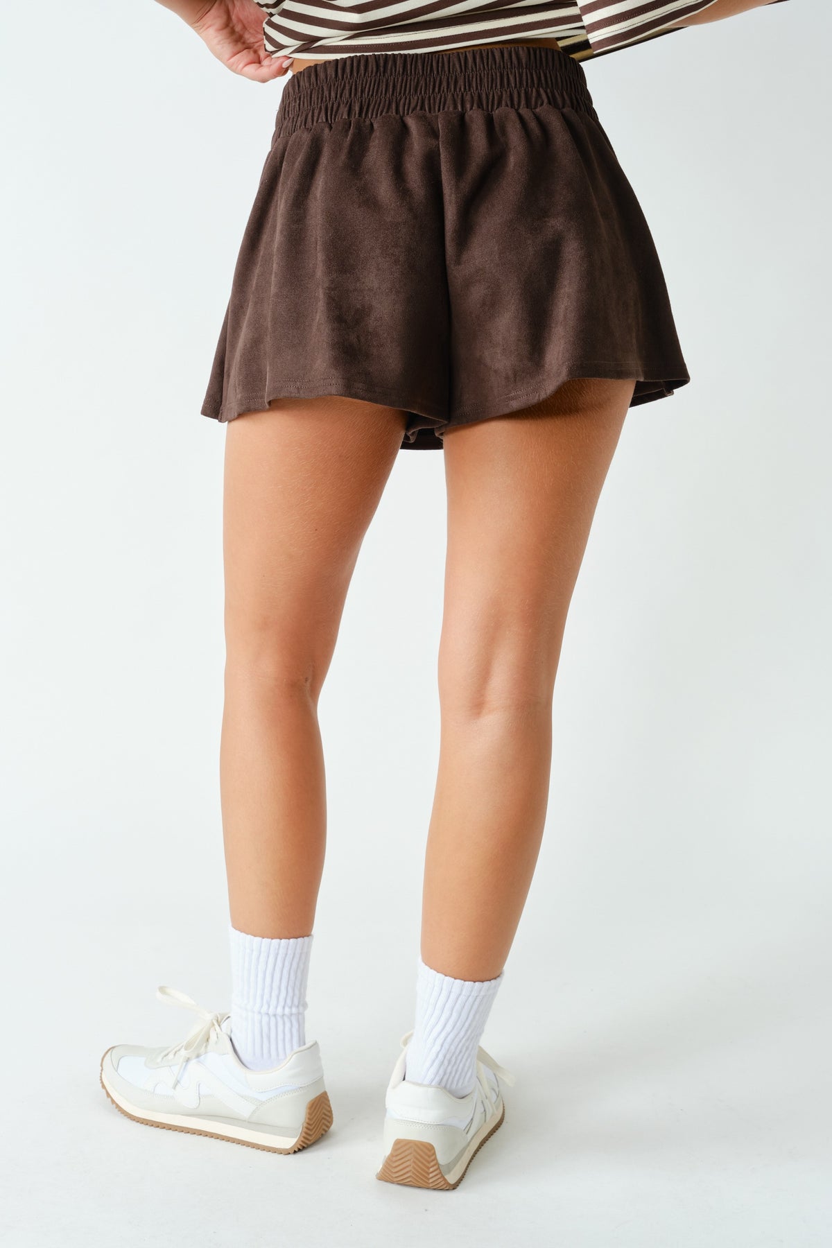 MOJAVE SUEDE SKORT--COFFEE