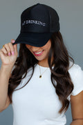DAY DRINKING TRUCKER HAT--BLACK