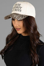 CHASE WHISKEY NOT BOYS LEOPARD/IVORY TRUCKER HAT