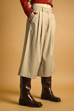 PLEATED DETAIL BERMUDAS--SAND