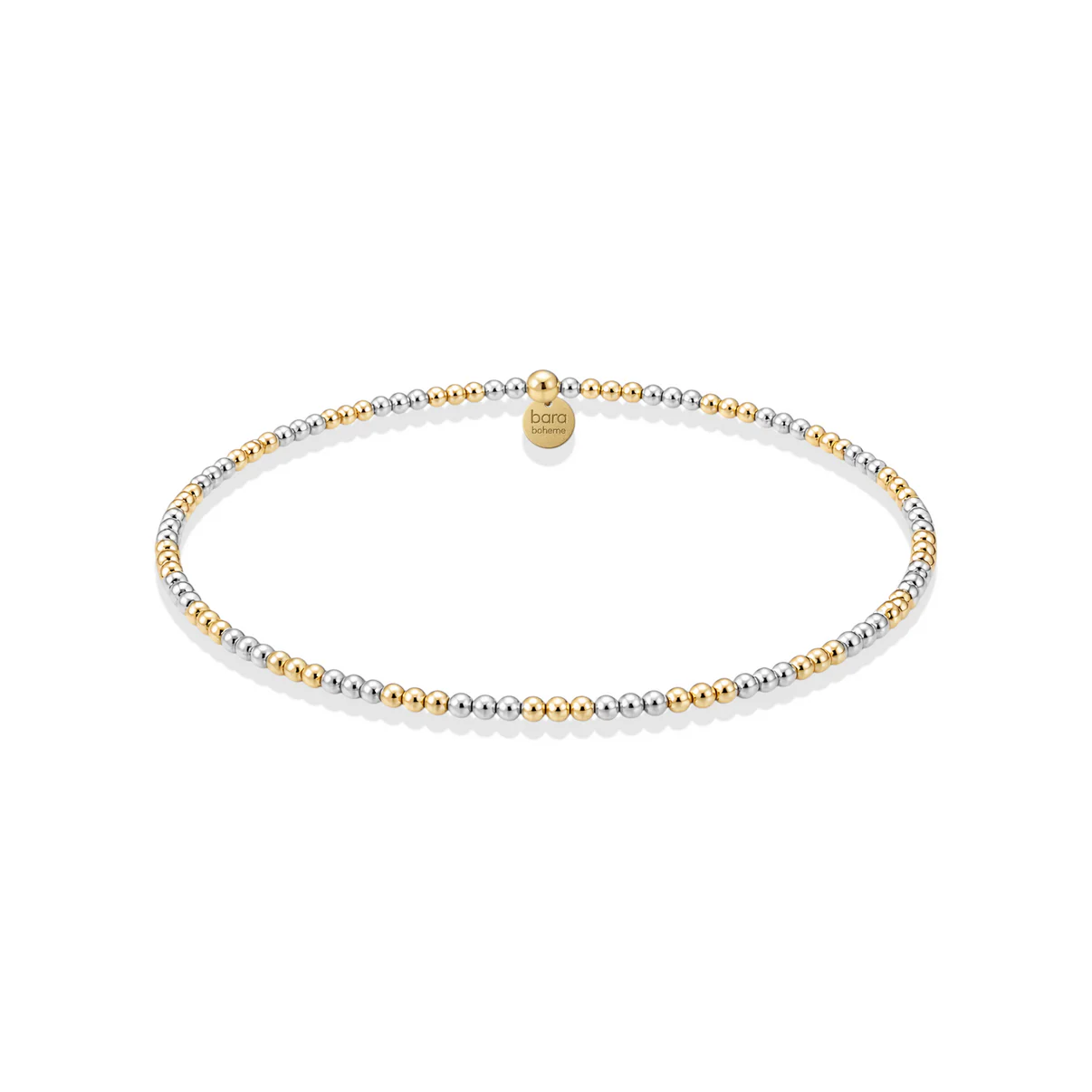 TRIPLE 2-TONE 3MM BEADED BRACELET