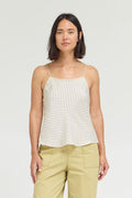 POLKA DOT DAINTY RIDGE TANK--IVORY/BLACK