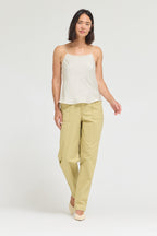POLKA DOT DAINTY RIDGE TANK--IVORY/BLACK