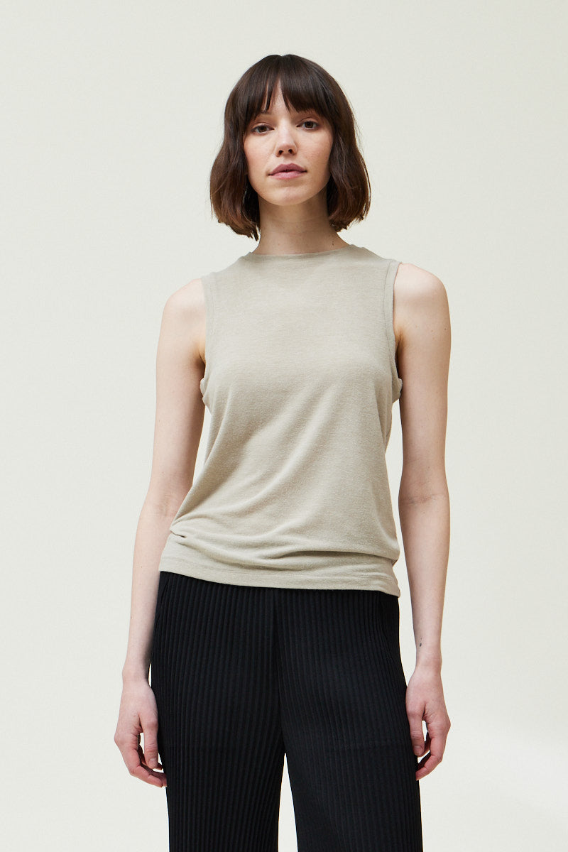 JERSEY TANK TOP--ECRU