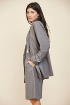 OVERSIZED DOUBLE BREASTED JACKET--GREY
