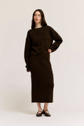 CAROB BROWN KNIT PULLOVER