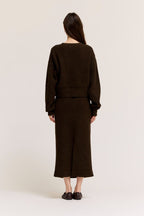 CAROB BROWN KNIT PULLOVER