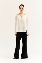 CONTRAST STICH OVERSIZED TOP--OFF WHITE