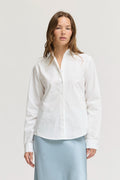 POPLIN BASIC BUTTON UP--WHITE