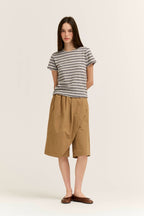 STRIPE JERSEY TEE--LT. GREY