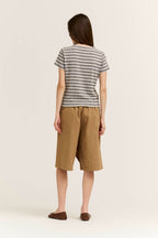 STRIPE JERSEY TEE--LT. GREY