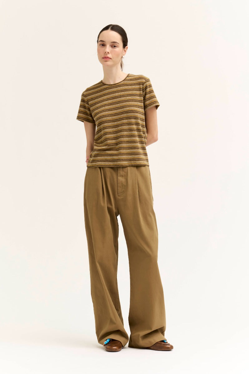STRIPE JERSEY TEE--SPICE