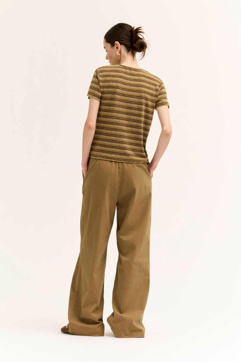 STRIPE JERSEY TEE--SPICE