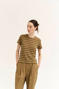 STRIPE JERSEY TEE--SPICE
