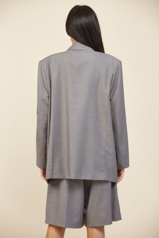OVERSIZED DOUBLE BREASTED JACKET--GREY