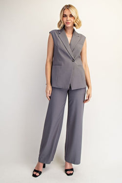 SIDE BUTTON DETAIL WOVEN PANTS--GREY – Simply Jayne Boutique LLC