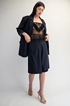OVERSIZED DOUBLE BREASTED JACKET--NAVY