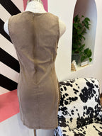 HIGHLINE MINI DRESS--TAUPE