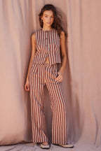 STRIPED BUTTON VEST