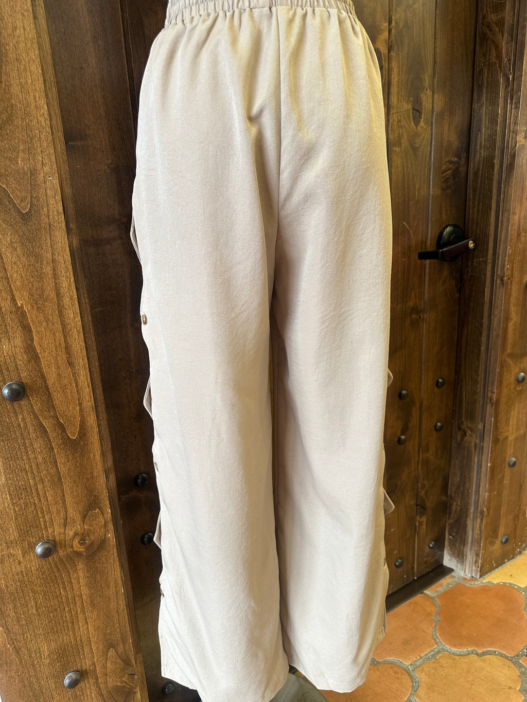 NATURAL ROOTS BUTTON PANTS--KHAKI
