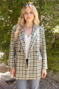 TWEED PLAID BLAZER/COAT