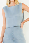 BABY BLUE SUEDE SLEEVELESS TOP