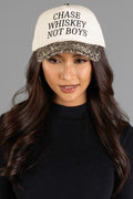 CHASE WHISKEY NOT BOYS LEOPARD/IVORY TRUCKER HAT
