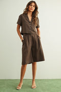 KNEE LENGTH TROUSER--BROWN