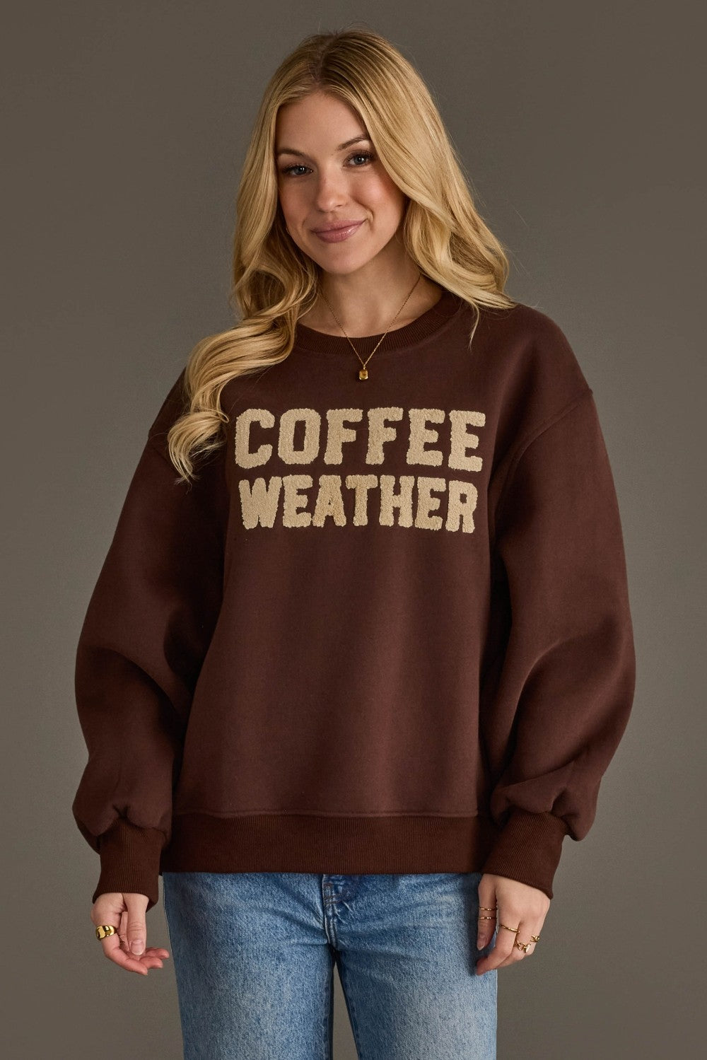 DK BROWN COFFEE WEATHER SWEATSHIRT