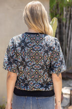 DETAIL ORIENTED TOP--NAVY MIX