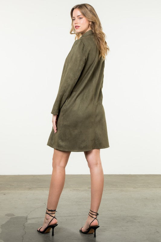 SAY WHAT YOU MEAN SUEDE JACKET--OLIVE