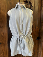 FLYING KITE ROMPER--BLUE/IVORY