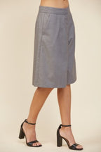 WOVEN BERMUDA DRESS SHORTS--GREY