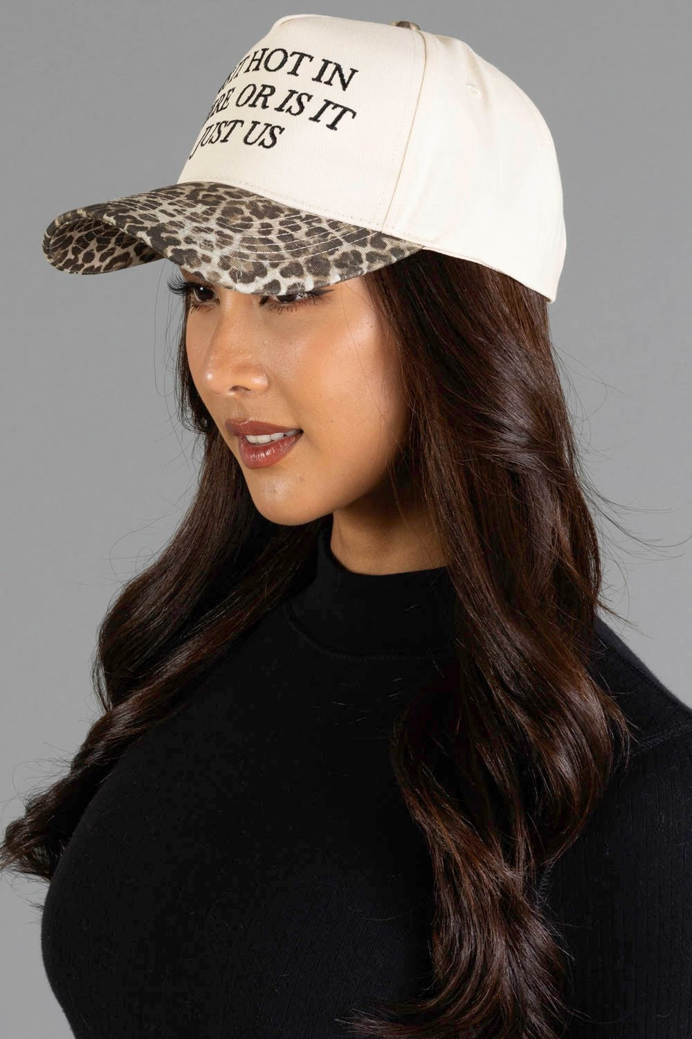 IS IT HOT IN HERE LEOPARD/IVORY TRUCKER HAT