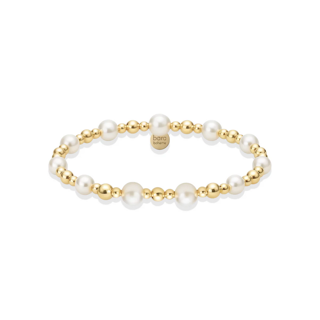 ASHLYN GOLD FILLED BEADED BRACELET WITH PEARLS