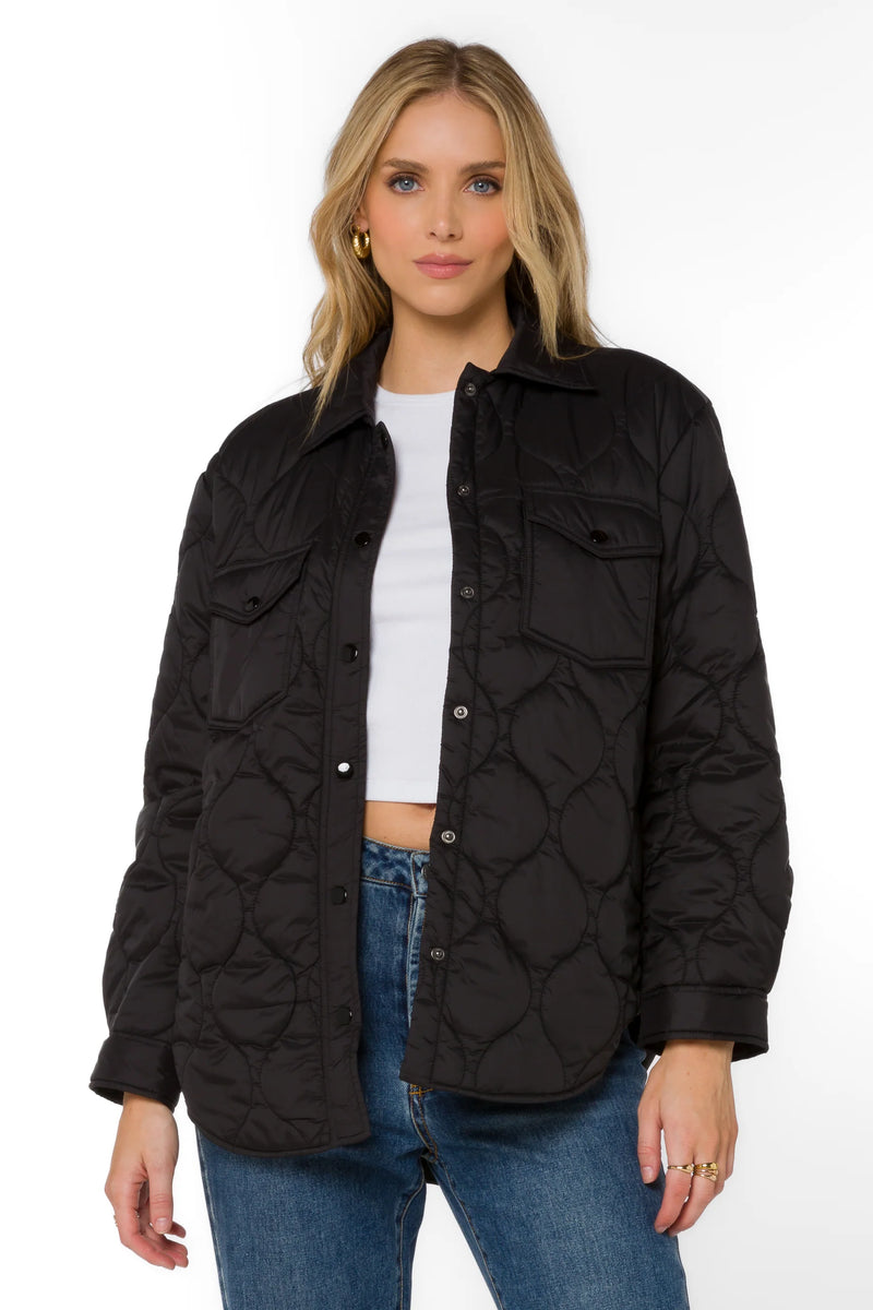 VELVET HEART BELLA PUFFER JACKET--BLACK