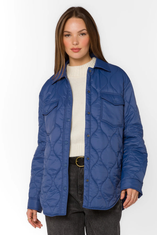 VELVET HEART BELLA PUFFER JACKET--DEEP COBALT