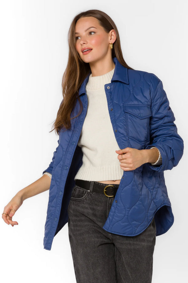 VELVET HEART BELLA PUFFER JACKET--DEEP COBALT