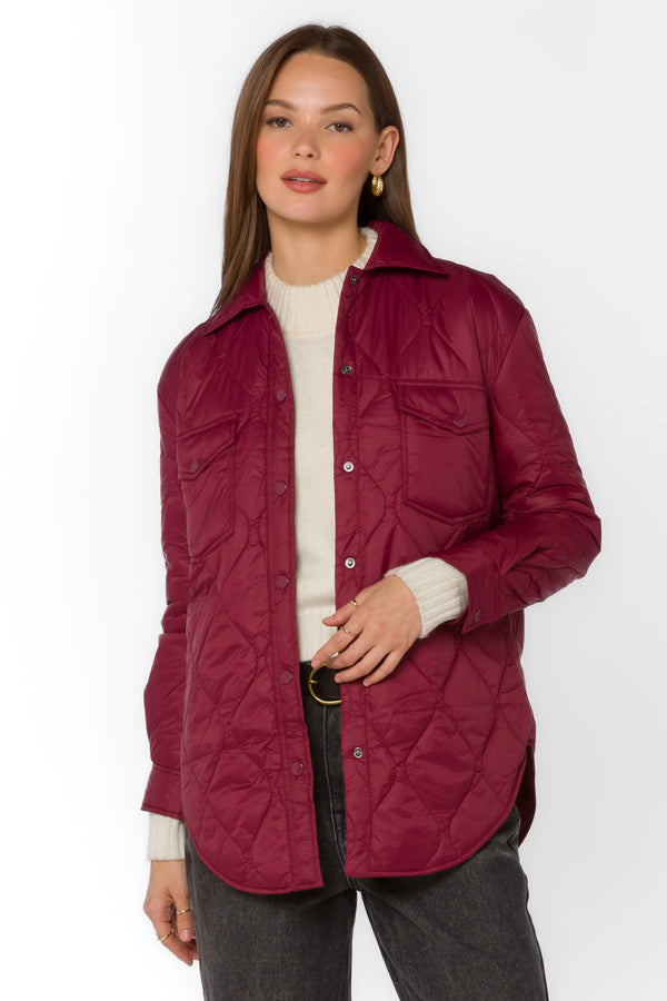 VELVET HEART BELLA PUFFER JACKET--WINE