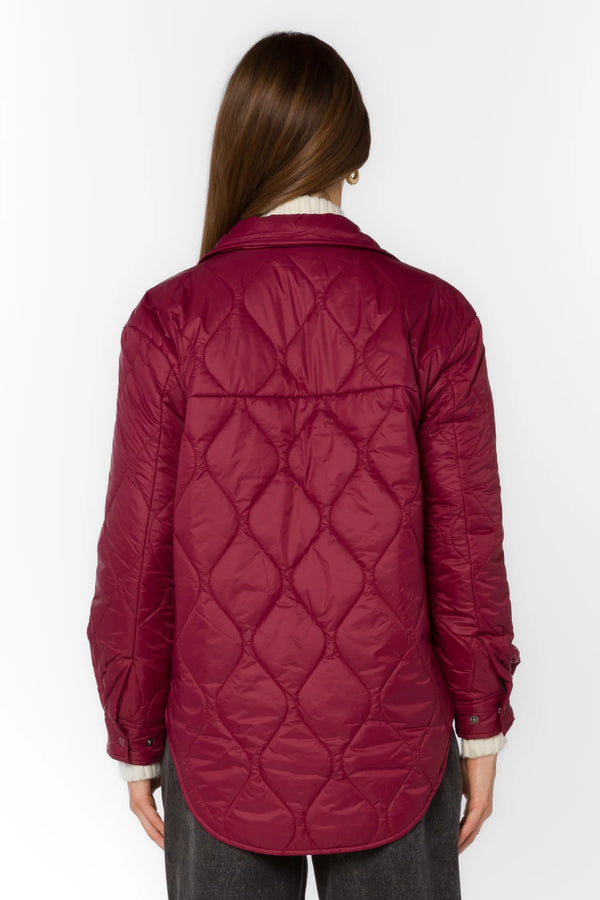 VELVET HEART BELLA PUFFER JACKET--WINE