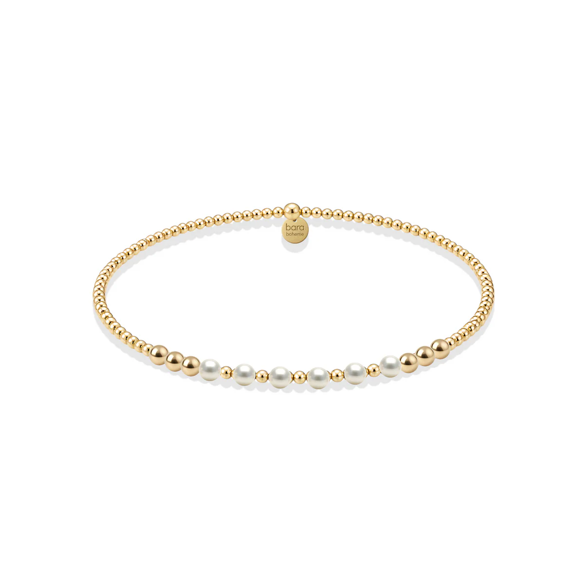 BERKLEY GOLD FILLED BEADED BRACELET WITH PEARLS