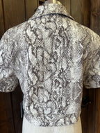 HABITUAL SNAKESKIN PULLOVER TOP--BROWN MIX