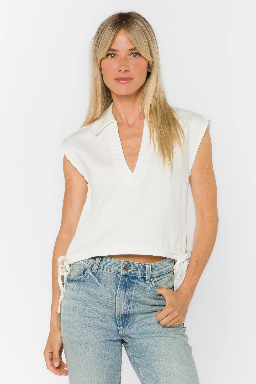 VELVET HEART CAPRICORN TOP--OPTIC WHITE