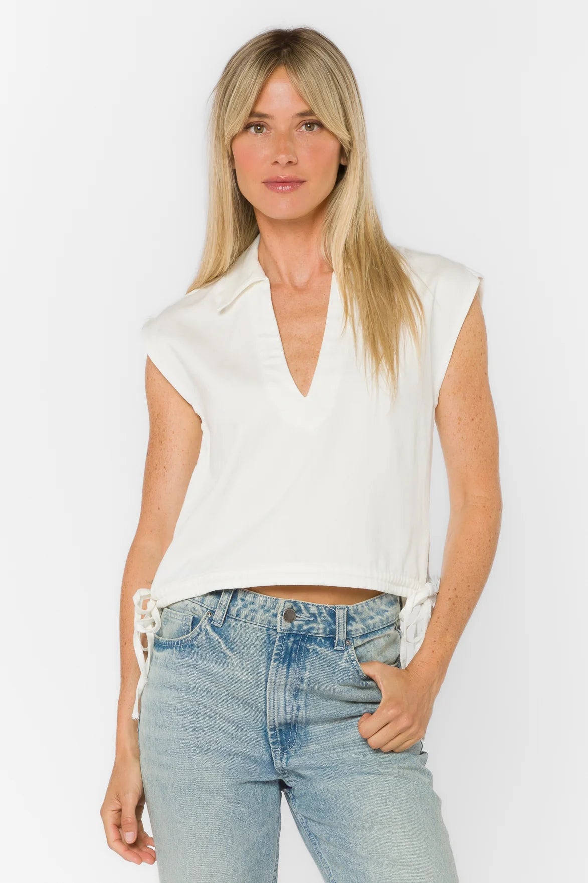 VELVET HEART CAPRICORN TOP--OPTIC WHITE