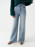 DAZE DENIM FAR OUT HIGH RISE WIDE LEG--STARDUST