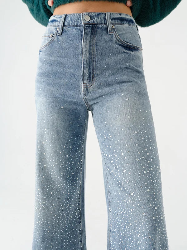 DAZE DENIM FAR OUT HIGH RISE WIDE LEG--STARDUST