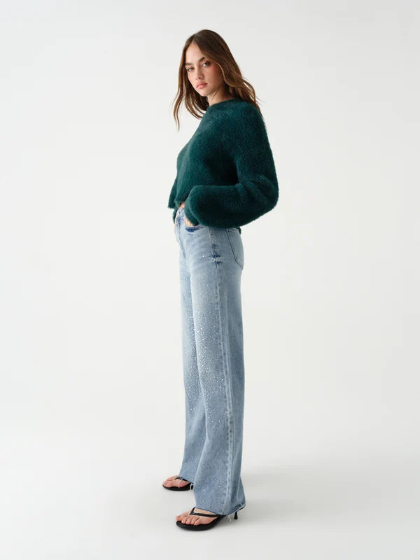 DAZE DENIM FAR OUT HIGH RISE WIDE LEG--STARDUST