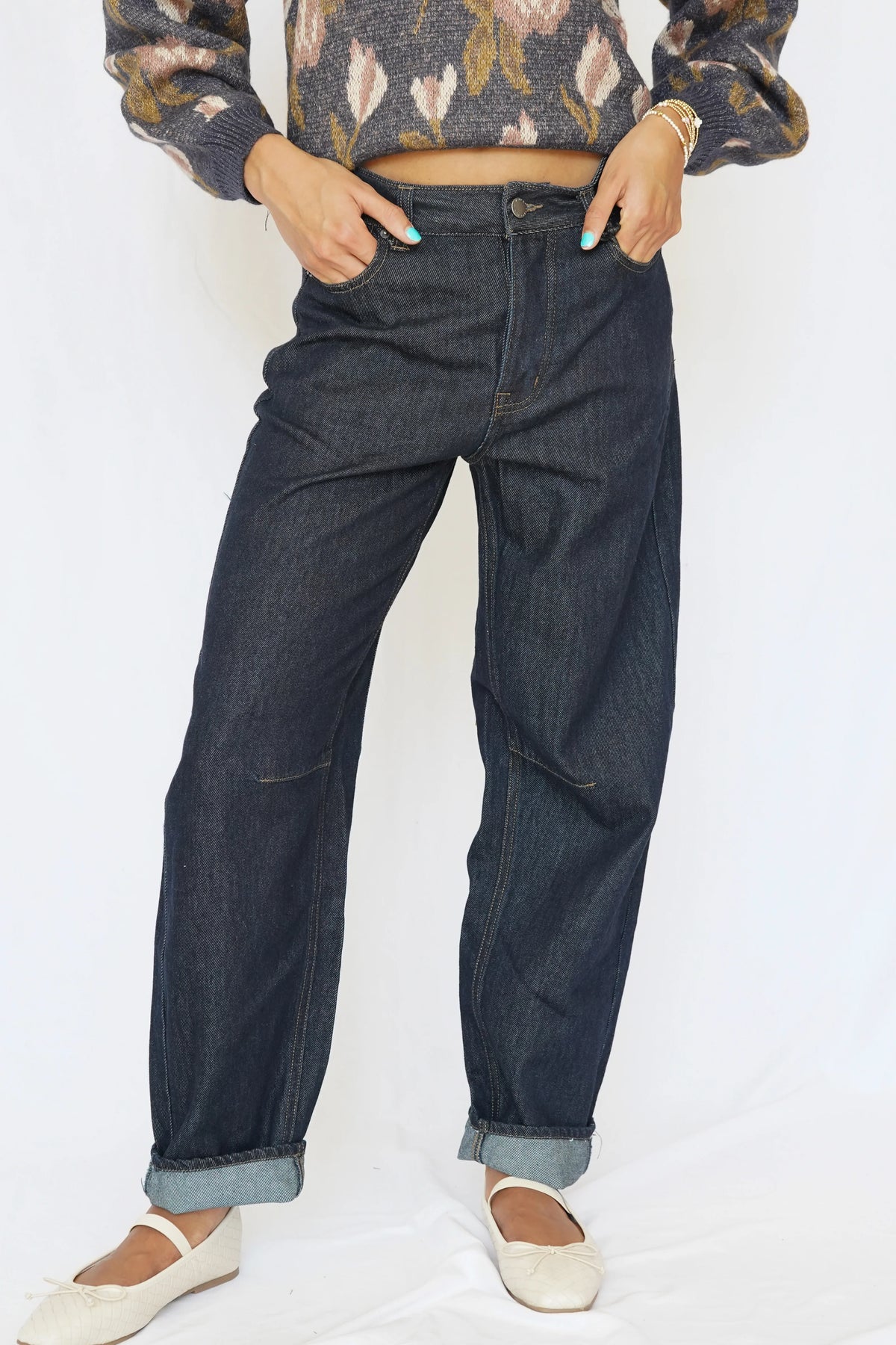 VELVET HEART REYNA BARREL JEAN--DARK INDIGO