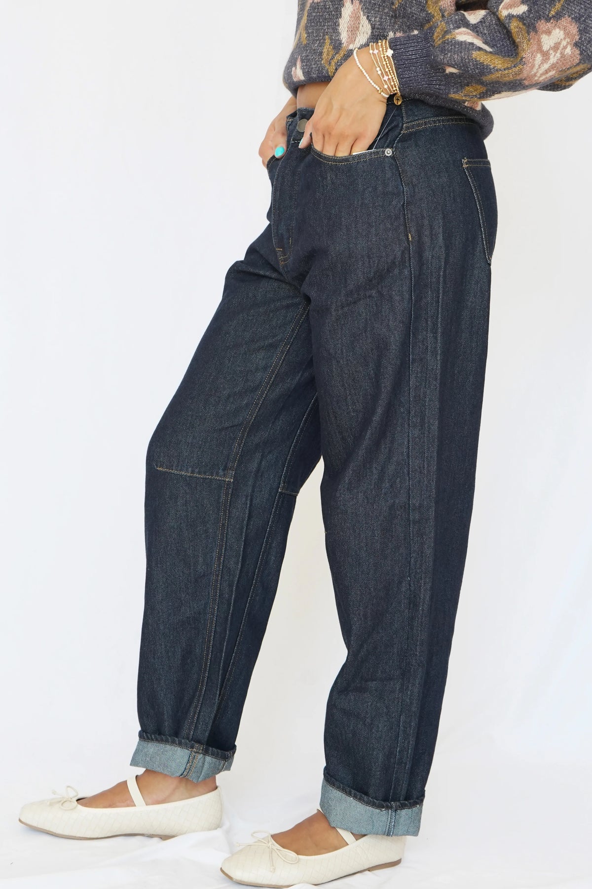 VELVET HEART REYNA BARREL JEAN--DARK INDIGO